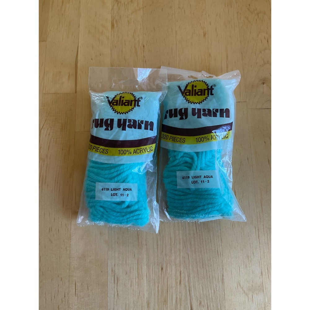 Valiant Rug Yarn 100% Acrylic Light Aqua 6119 Lot‎ 11-2 Pre-Cut 320 Pieces 2